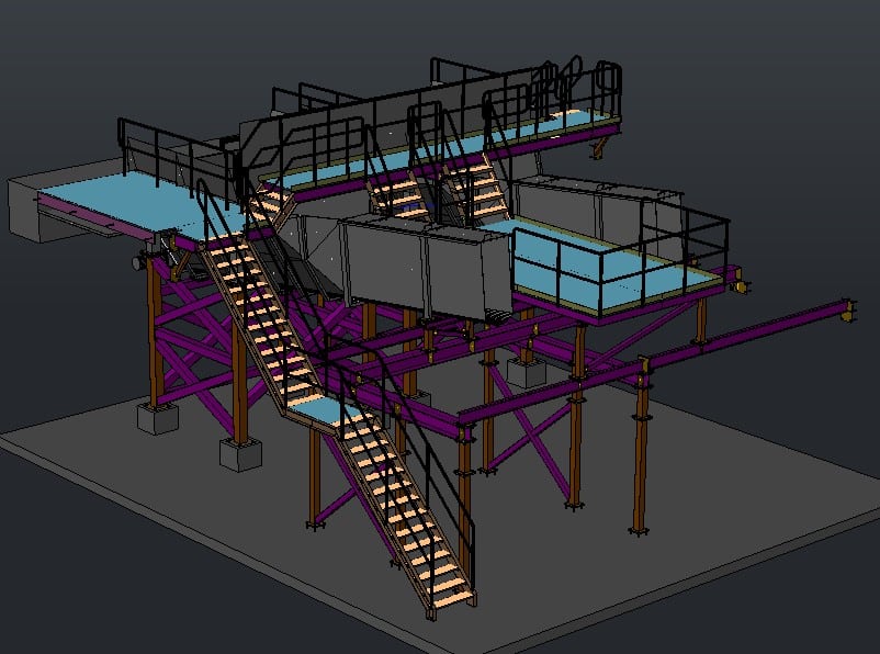 3d metāla konstrukcijas modelis
